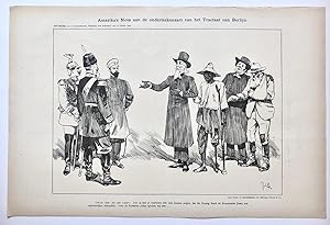 [Original lithograph/lithografie by Johan Braakensiek] Amerika's Nota aan de onderteekenaars van ...