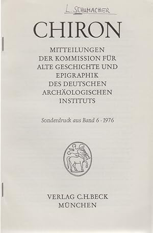Bild des Verkufers fr Das Ehrendekret fr M. Nonius Balbus aus Herculaneum (AE 1947, 53). [Aus: Chiron, Bd. 6, 1976]. zum Verkauf von Fundus-Online GbR Borkert Schwarz Zerfa