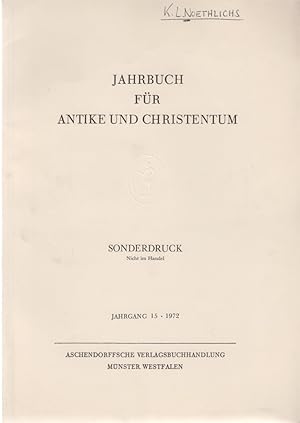 Bild des Verkufers fr Einflunahme des Staates auf dei Entwicklung eines christlichen Klerikerstandes. [Aus: Jahrbuch fr Antike und Christentum, Jg. 15, 1972]. zum Verkauf von Fundus-Online GbR Borkert Schwarz Zerfa