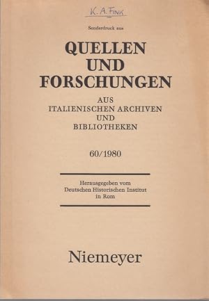 Imagen del vendedor de Sic sua obedientia nuncupatus. [Aus: Quellen und Forschungen, Bd. 60, 1980]. Aus italienischen Archiven und Bibliotheken. a la venta por Fundus-Online GbR Borkert Schwarz Zerfa