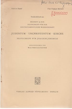 Sohnschaft und Leiden. [Aus: Beih. 26 zur Zeitschrift für die Neutestamentliche Wissenschaft]. Ju...