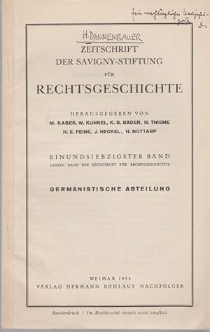 Paraveredus - Pferd. [Aus: Zeitschrift der Savigny-Stiftung für Rechtsgeschichte, 71. Bd., German...