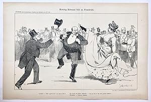 [Original lithograph/lithografie by Johan Braakensiek] Koning Edward VII in Frankrijk, 3 Mei 1903...
