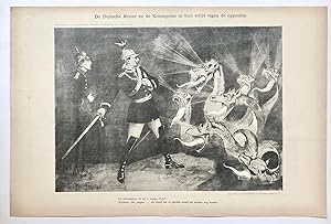[Original lithograph/lithografie by Johan Braakensiek] De Duitsche Keizer en de Kroonprins in hun...