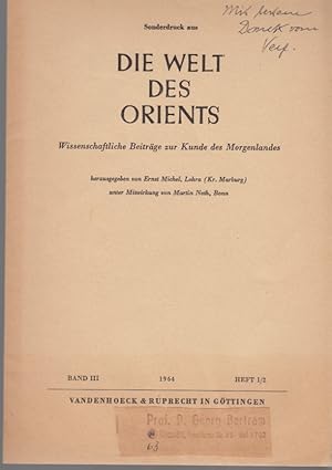 Bild des Verkufers fr "Hochmut" und verwandte Begriffe im griechischen und hebrischen Alten Testament. [Aus: Die Welt des Orients, Bd. 3, Heft 1/2, 1964]. zum Verkauf von Fundus-Online GbR Borkert Schwarz Zerfa