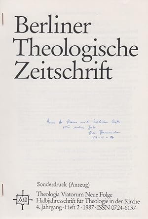 Immagine del venditore per Eine heilige apostolische Kirche. [Aus: Berliner Theologische Zeitschrift, Theologia Viatorum N.F., 4. Jg., Heft 2, 1987]. Das Programm Friedrich Wilhelm IV. von Preuen zur Reform der Kirche. venduto da Fundus-Online GbR Borkert Schwarz Zerfa