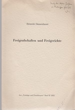 Bild des Verkufers fr Freigrafschaften und Freigerichte. [Aus: Vortrge und Forschungen, Bd. 2, 1955]. zum Verkauf von Fundus-Online GbR Borkert Schwarz Zerfa
