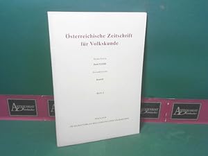 Imagen del vendedor de sterreichische Zeitschrift fr Volkskunde. Neue Serie Band XXXIII. Gesamtserie, Band 82, Heft 2. a la venta por Antiquariat Deinbacher