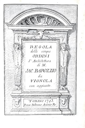 Regola delli cinque ordini d'architettura.Torino, presso Beltramo Antonio Re, 1793.