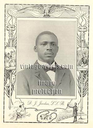 PROF D. J. JORDAN, M.S.,Negro Genealogy,1902 Photo