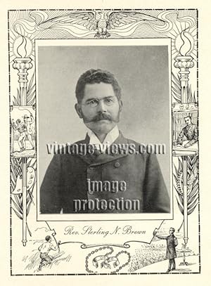 REV STERLING N. BROWN, A.M.,Negro Genealogy,1902 Photo