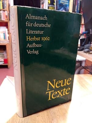 Bild des Verkufers fr Neue Texte 2. Almanach fr deutsche Literatur. Herbst 1962. zum Verkauf von NORDDEUTSCHES ANTIQUARIAT