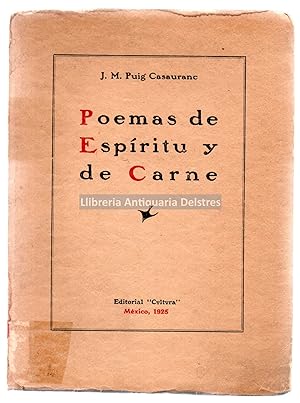 Imagen del vendedor de Poemas de Espritu y de Carne. Proemial de Jos de J. Nuez y Dominguez. a la venta por Llibreria Antiquria Delstres