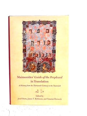 Bild des Verkufers fr Maimonides' "Guide of the Perplexed" in Translation: A History from the Thirteenth Century to the Twentieth zum Verkauf von World of Rare Books