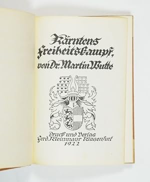 Bild des Verkufers fr Krntens Freiheitskampf. zum Verkauf von Versandantiquariat Wolfgang Friebes