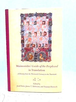 Bild des Verkufers fr Maimonides' "Guide of the Perplexed" in Translation: A History from the Thirteenth Century to the Twentieth zum Verkauf von World of Rare Books