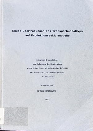 Seller image for Einige bertragungen des Transportmodelltyps auf Produktionssektormodelle. for sale by Antiquariat Bookfarm