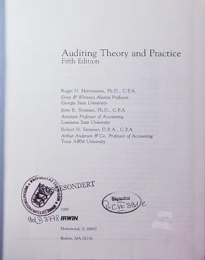 Seller image for Auditing theory and practice. for sale by Antiquariat Bookfarm