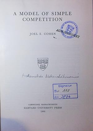 Seller image for A model of simple competition. for sale by Antiquariat Bookfarm