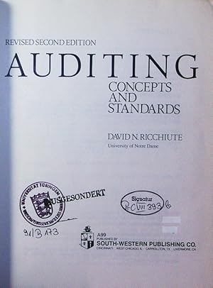 Image du vendeur pour Auditing. concepts and standards. mis en vente par Antiquariat Bookfarm