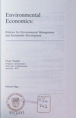 Image du vendeur pour Environmental economics. policies for environmental management and sustainable development. mis en vente par Antiquariat Bookfarm