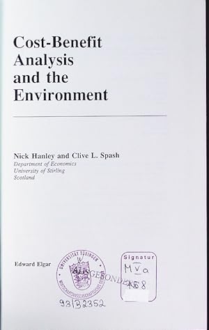 Seller image for Cost-benefit analysis and the environment. for sale by Antiquariat Bookfarm