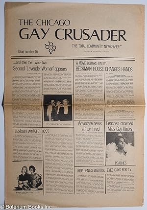 Seller image for Chicago Gay Crusader: the total community newspaper; #16, 1974: Second "Lavender Woman" Appears for sale by Bolerium Books Inc.