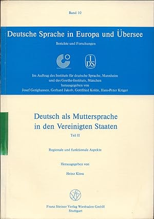 Seller image for Deutsch als Muttersprache in den Vereinigten Staaten Regionale und funktionale Aspekte for sale by avelibro OHG