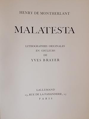 Image du vendeur pour Malatesta. mis en vente par Le Cabinet d'Amateur