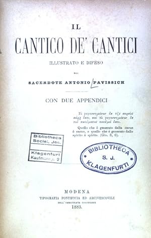 Seller image for Il Cantico de' Cantici. for sale by books4less (Versandantiquariat Petra Gros GmbH & Co. KG)