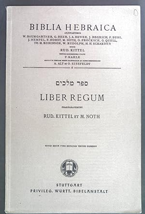 Imagen del vendedor de Liber Regum. Biblia Hebraica 6. a la venta por books4less (Versandantiquariat Petra Gros GmbH & Co. KG)