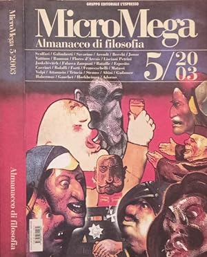 Bild des Verkufers fr MicroMega n.5-2003 Almanacco di filosofia zum Verkauf von Biblioteca di Babele