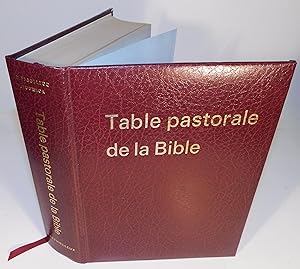 TABLE PASTORALE DE LA BIBLE Index analytique et analogique