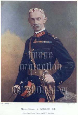 MAJOR-GENERAL GEOFFRY BARTON,1902 Antique Portrait lithograph