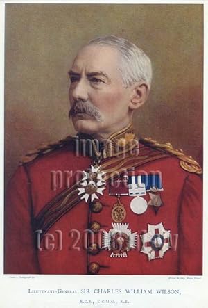 SIR CHARLES WILLIAM WILSON,1902 Antique Portrait lithograph