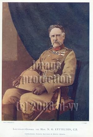 NEVILLE GERALD LYTTELTON,1902 Antique Portrait lithograph