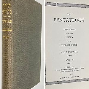 Image du vendeur pour The Pentateuch as Translated from the Hebrew Into Yiddish Verse, Volume II mis en vente par Books Galore Missouri