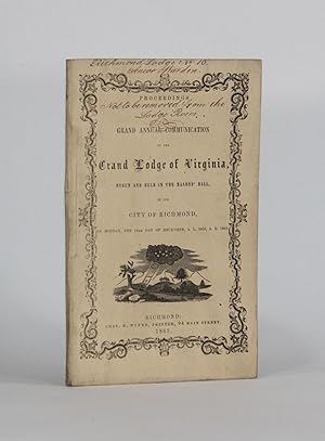 [Confederate Imprint] PROCEEDINGS OF A GRAND ANNUAL COMMUNICATION OF THE GRAND LODGE OF VIRGINIA,...