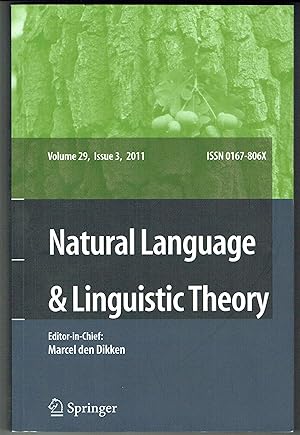 Seller image for Natural Language & Linguistic Theory Volume 29, Issue 3 for sale by Hyde Brothers, Booksellers