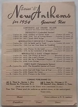 Bild des Verkufers fr New Anthems for 1954, General Use, Series B zum Verkauf von P Peterson Bookseller