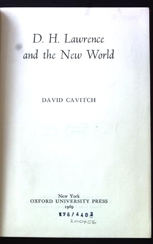 Seller image for D. H. Lawrence and the New World; for sale by books4less (Versandantiquariat Petra Gros GmbH & Co. KG)
