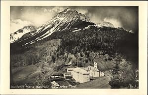 Bild des Verkufers fr Ansichtskarte / Postkarte Mtzens Mhlbachl Tirol sterreich, Wallfahrt Maria Waldrast mit Serles zum Verkauf von akpool GmbH