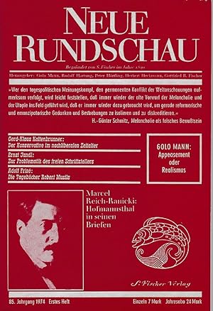 Image du vendeur pour Neue Rundschau. 85. Jahrg. 1974, 1. Heft. mis en vente par Fundus-Online GbR Borkert Schwarz Zerfa