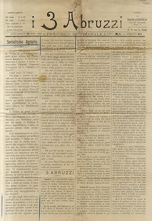 3 (I) Abruzzi. Periodico settimanale. Anno XI. Numero 21. 5 giugno 1898.