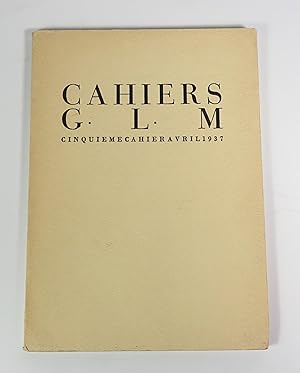 Bild des Verkufers fr Cahiers GLM n5. Avril 1937 zum Verkauf von Librairie L'Autre sommeil
