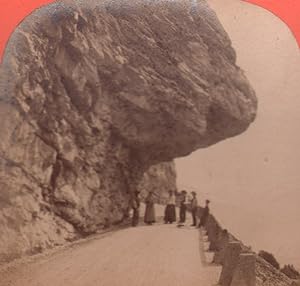 Switzerland Alps Brunis road Old Stereo Photo Garcin 1880