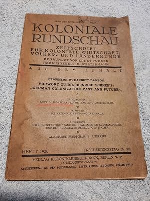 Seller image for Koloniale Rundschau. Zeitschrift fr koloniale Wirtschaft, Vlker- und Lnderkunde. Heft 7 1926. for sale by Aderholds Bcher & Lots