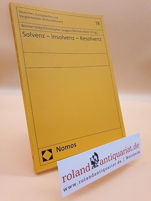 Seller image for Solvenz - Insolvenz - Resolvenz (Deutsches, Europisches und Vergleichendes Wirtschaftsrecht) for sale by Roland Antiquariat UG haftungsbeschrnkt