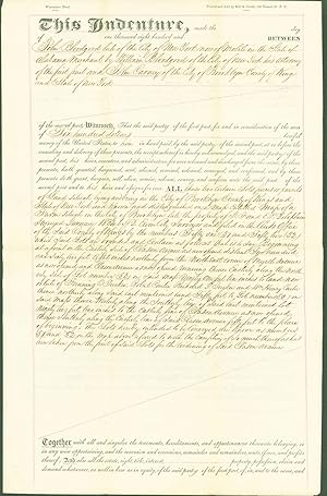 Indenture between John Bloodgood of the City of New York, now of Mobile, State of Alabama and Wil...