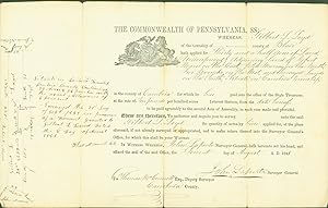 Image du vendeur pour Land purchase agreement, Commonwealth of Pennsylvania, 1848 by Gilbert L. Loyd mis en vente par Eureka Books
